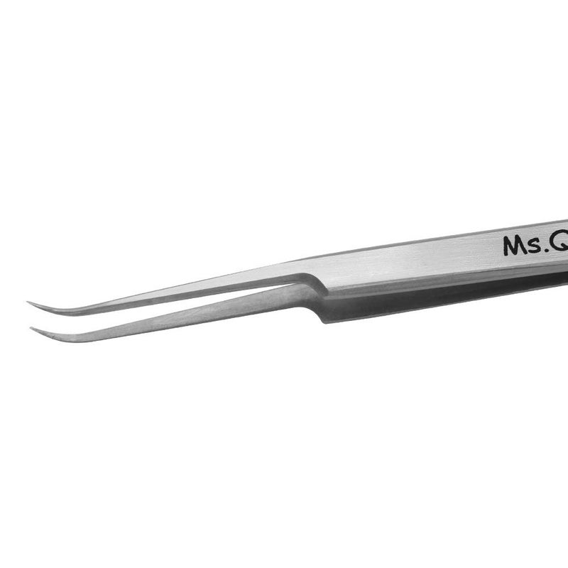 Ms.Queen Eyelash Extension Tweezers,Professional Curved Pointed Isolation Tweezers for Classic Individual Volume Mink Lash Extensions - Image 3